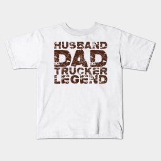 Husband Dad Trucker Legend #1 Kids T-Shirt